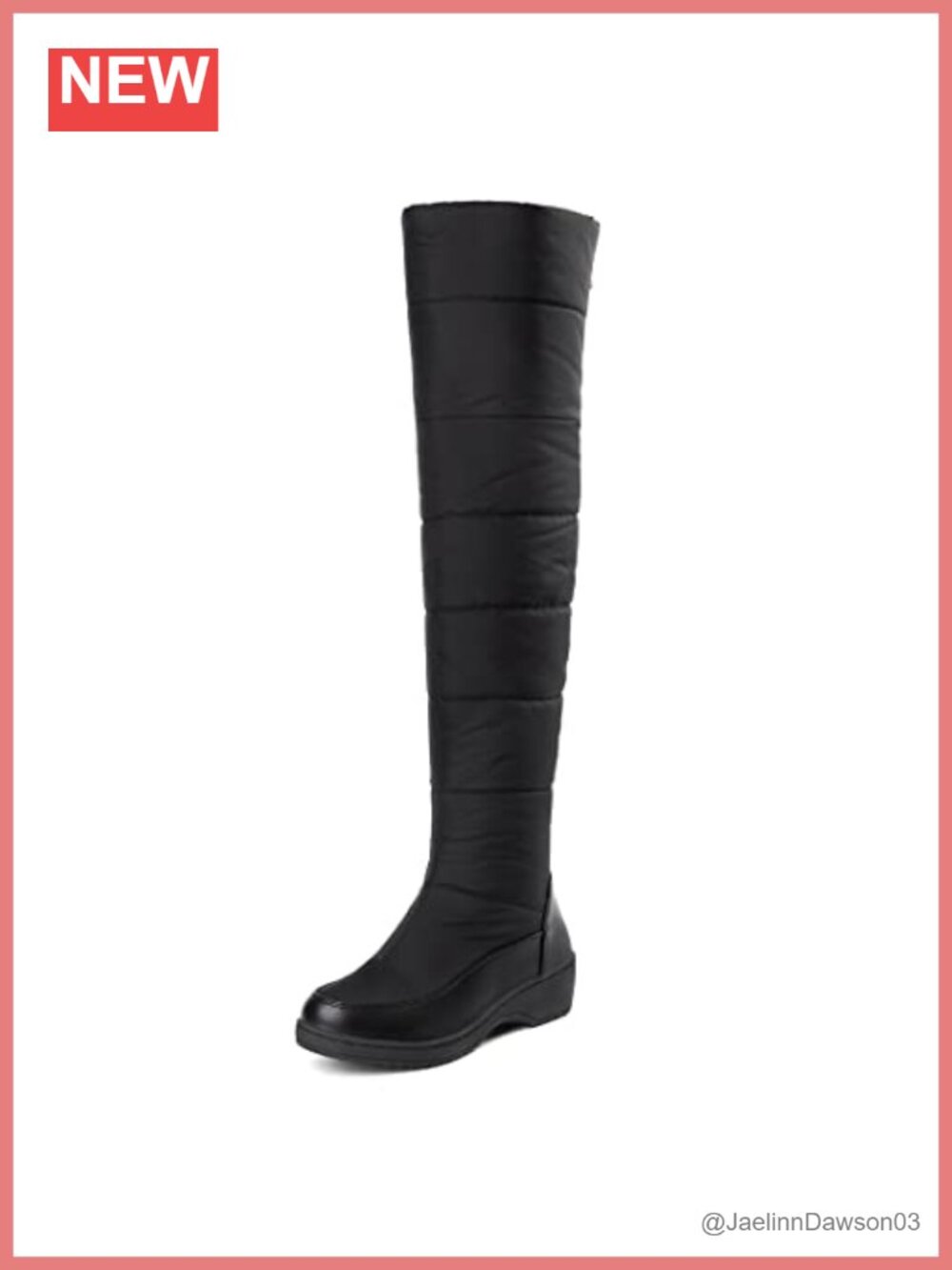 Women's Over Knee Snow Boots Waterproof Leather Zipper Winter